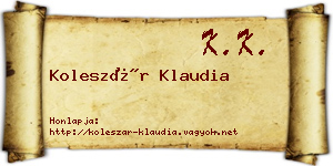 Koleszár Klaudia névjegykártya