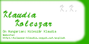 klaudia koleszar business card